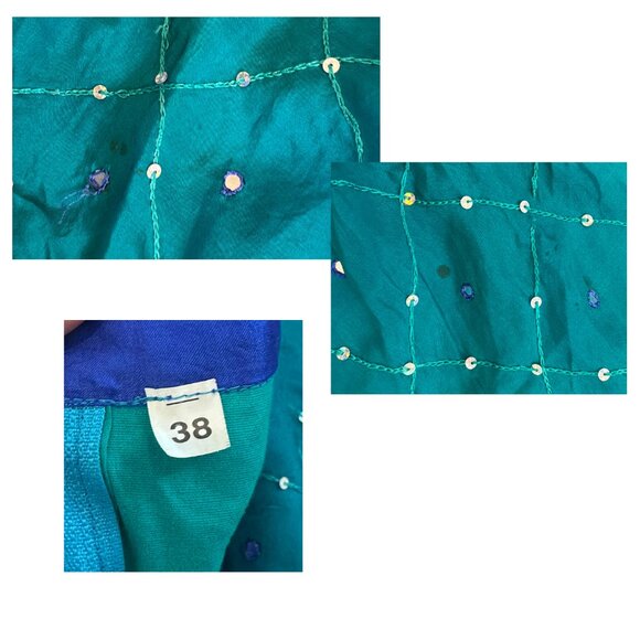Vintage Beaded Mirror Full Sari Skirt Size Medium - Picture 5 of 6